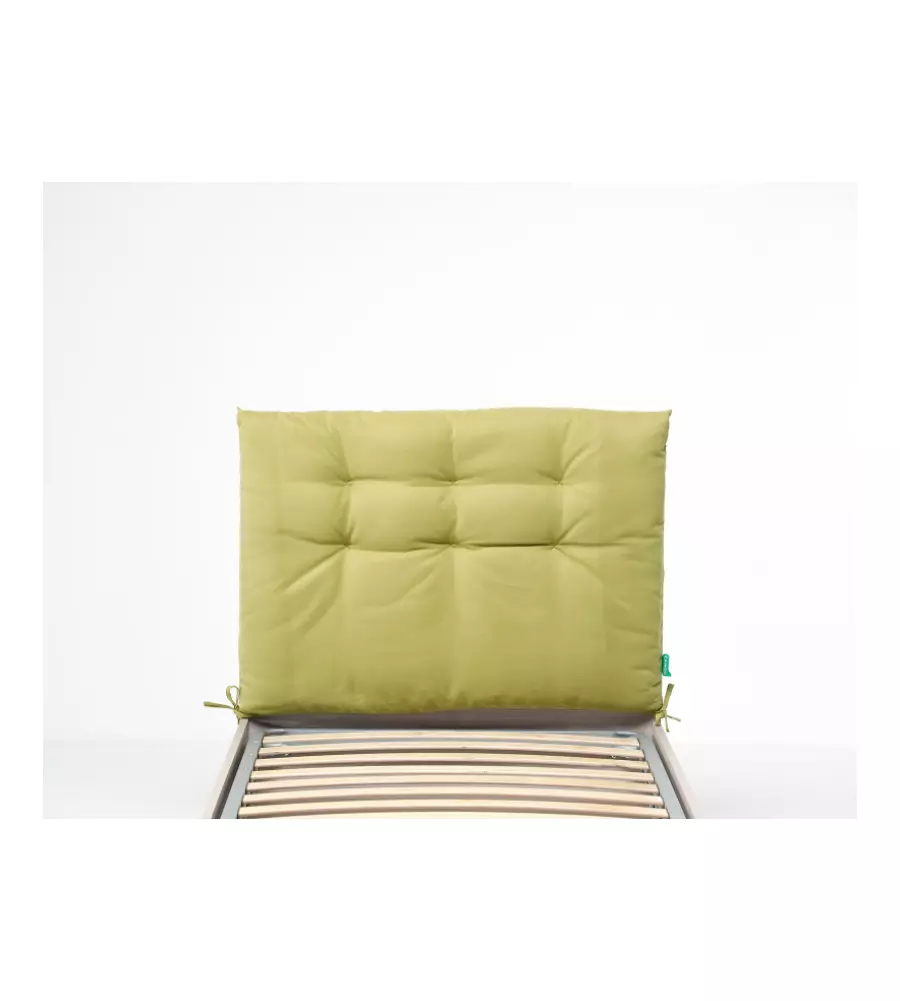 Testiera singola in tessuto trapuntato "soffy" verde 90 cm